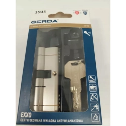 WKŁADKA DO ZAMKA EXXO 35 X 45 GERDA + 5 KLUCZY