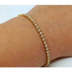 Złota bransoletka tenisówka z diamentami 1,18ct Pr.585 W:5,14gr 18cm