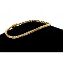 Złota bransoletka tenisówka z diamentami 1,18ct Pr.585 W:5,14gr 18cm