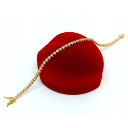 Złota bransoletka tenisówka z diamentami 1,18ct Pr.585 W:5,14gr 18cm