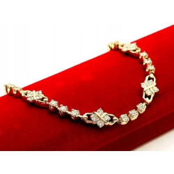 Złota bransoletka z Diamentami 50szt 1,94ct W:13,11gr Pr.585 18,8cm