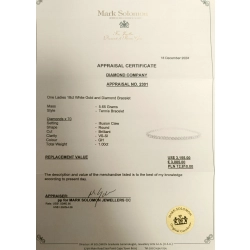 Złota branasoletka Tenisówka Diamenty 70szt 1ct Pr.750 W:5,56gr 18,5cm