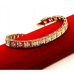 Złota bransoletka Diamenty 27szt 6,02ct Pr.750 W:20,55gr 17,5cm