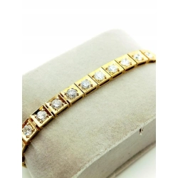 Złota bransoletka Diamenty 27szt 6,02ct Pr.750 W:20,55gr 17,5cm