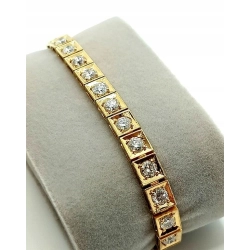 Złota bransoletka Diamenty 27szt 6,02ct Pr.750 W:20,55gr 17,5cm