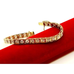 Złota bransoletka Diamenty 27szt 6,02ct Pr.750 W:20,55gr 17,5cm