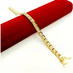 Złota bransoletka Diamenty 27szt 6,02ct Pr.750 W:20,55gr 17,5cm