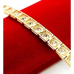 Złota bransoletka Diamenty 27szt 6,02ct Pr.750 W:20,55gr 17,5cm