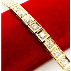 Złota bransoletka Diamenty 27szt 6,02ct Pr.750 W:20,55gr 17,5cm