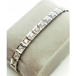 Złota bransoletka z Diamentami 27szt 6,09ct Pr.585 W:18,23gr 18,cm