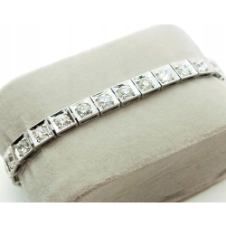 Złota bransoletka z Diamentami 27szt 6,09ct Pr.585 W:18,23gr 18,cm