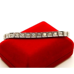 Złota bransoletka z Diamentami 27szt 6,09ct Pr.585 W:18,23gr 18,cm