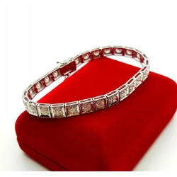 Złota bransoletka z Diamentami 27szt 6,09ct Pr.585 W:18,23gr 18,cm