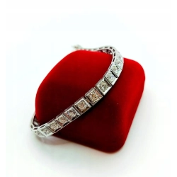 Złota bransoletka z Diamentami 27szt 6,09ct Pr.585 W:18,23gr 18,cm