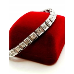 Złota bransoletka z Diamentami 27szt 6,09ct Pr.585 W:18,23gr 18,cm