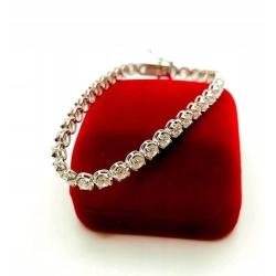 Złota bransoletka z Diamentami 37szt 6,59ct Pr.750 W:11,95gr 18cm