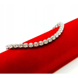 Złota bransoletka z Diamentami 37szt 6,59ct Pr.750 W:11,95gr 18cm