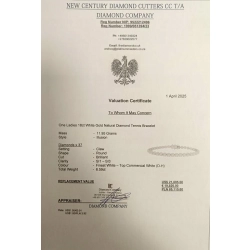 Złota bransoletka z Diamentami 37szt 6,59ct Pr.750 W:11,95gr 18cm