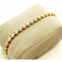 Złota bransoletka z Diamentami 37szt 6,68ct Pr.750 W:13,41gr 18cm