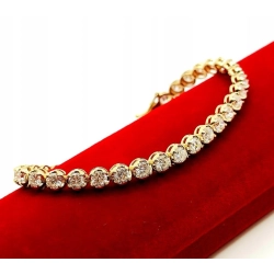 Złota bransoletka z Diamentami 37szt 6,68ct Pr.750 W:13,41gr 18cm