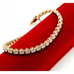 Złota bransoletka z Diamentami 37szt 6,68ct Pr.750 W:13,41gr 18cm