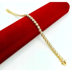 Złota bransoletka z Diamentami 37szt 6,68ct Pr.750 W:13,41gr 18cm