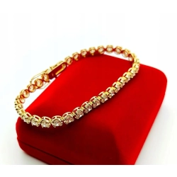 Złota bransoletka z Diamentami 37szt 6,68ct Pr.750 W:13,41gr 18cm