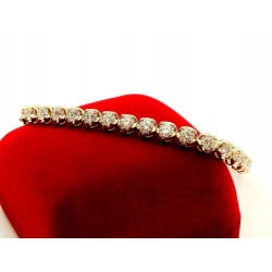 Złota bransoletka z Diamentami 37szt 6,68ct Pr.750 W:13,41gr 18cm