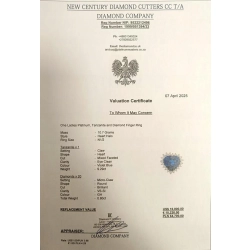 Pierścionek z platyny z Tanzanitem i Diamentami W:10,70gr Roz.16 unikat