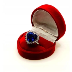 Pierścionek z platyny z Tanzanitem i Diamentami W:10,70gr Roz.16 unikat