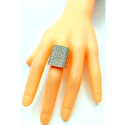 Złoty pierścionek sygnet szeroki z Diamentami 3,5ct Pr.750 W:20,12gr r.20