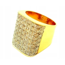 Złoty pierścionek sygnet szeroki z Diamentami 3,5ct Pr.750 W:20,12gr r.20