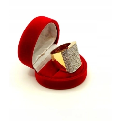 Złoty pierścionek sygnet szeroki z Diamentami 3,5ct Pr.750 W:20,12gr r.20