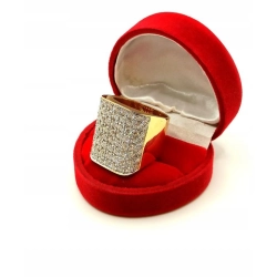 Złoty pierścionek sygnet szeroki z Diamentami 3,5ct Pr.750 W:20,12gr r.20