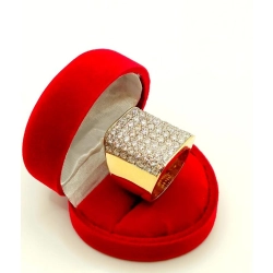 Złoty pierścionek sygnet szeroki z Diamentami 3,5ct Pr.750 W:20,12gr r.20