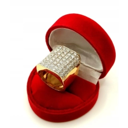 Złoty pierścionek sygnet szeroki z Diamentami 3,5ct Pr.750 W:20,12gr r.20