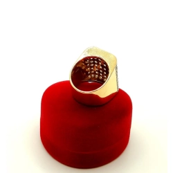 Złoty pierścionek sygnet szeroki z Diamentami 3,5ct Pr.750 W:20,12gr r.20