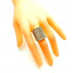Złoty pierścionek sygnet szeroki z Diamentami 3,5ct Pr.750 W:20,12gr r.20