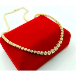 Złoty naszyjnik Kolia z Diamentami 47szt 2,09ct Pr.585 w: 14,32gr 42,5cm