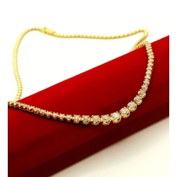 Złoty naszyjnik Kolia z Diamentami 47szt 2,09ct Pr.585 w: 14,32gr 42,5cm