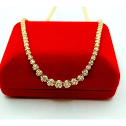 Złoty naszyjnik Kolia z Diamentami 47szt 2,09ct Pr.585 w: 14,32gr 42,5cm