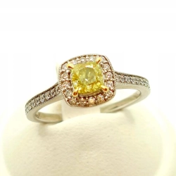 Złoty pierścionek żółty Brylant Diamenty Pr.750 W:3,36gr R.13