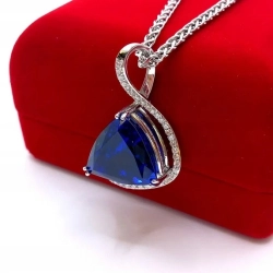 Złoty naszyjnik 18K i 9K Diamenty 38szt 0,76ct Tanzanit 28,86ct