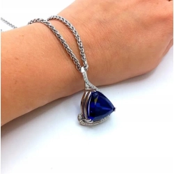 Złoty naszyjnik 18K i 9K Diamenty 38szt 0,76ct Tanzanit 28,86ct