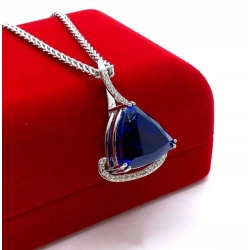 Złoty naszyjnik 18K i 9K Diamenty 38szt 0,76ct Tanzanit 28,86ct