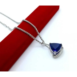 Złoty naszyjnik 18K i 9K Diamenty 38szt 0,76ct Tanzanit 28,86ct