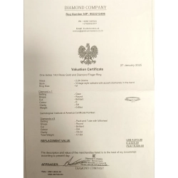 Złoty pierścionek z Brylantem i Diamentami 0,51ct Pr.585 :2,24gr R.13