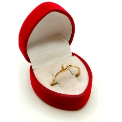 Złoty pierścionek z Brylantem 0,078ct Pr.585 W:1,338gr R.16