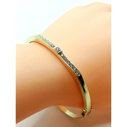 Złota bransoletka z Diamentami 0,31ct Ring Pr.585 w: 12,40gr Dł:19cm