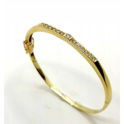 Złota bransoletka z Diamentami 0,31ct Ring Pr.585 w: 12,40gr Dł:19cm
